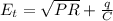 E_t  =  \sqrt{PR}  + \frac{q}{C}