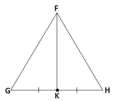In fgh, k is the midpoint of GH what type of segment is fk?