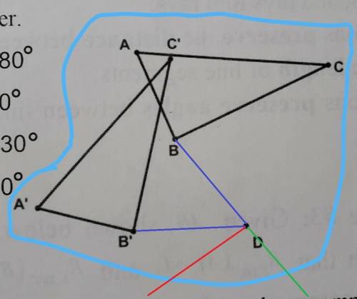 1.Given the rotation of triangle ABC shown below, determine the counter-clockwise angle of rotation