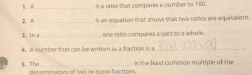 1- a is a ratio that compares a number to 100. 2. a is an equation that shows that two ratios are eq