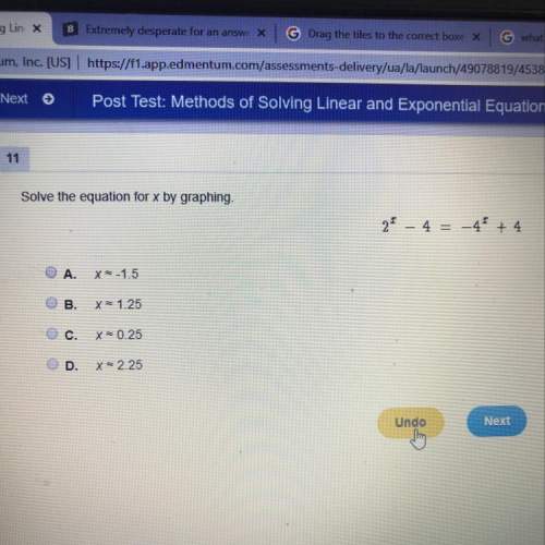 Solve the equation for x by graphing  need