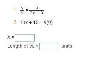 Needed! 30 points! what is the value of x and the length of segment de?  x =  length o