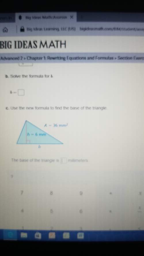 What is the formula for part b? what is the base of the triangle?