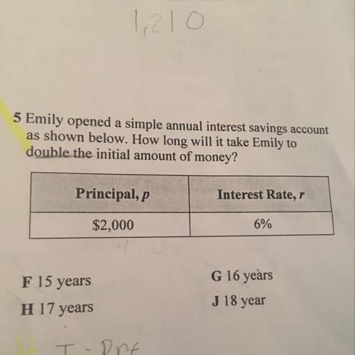 Emily opened a simple annual interest savings account as shown below . how long will it take emily t