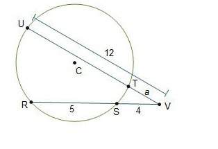 Uv and rv are secant segments that intersect at point v. what is the length