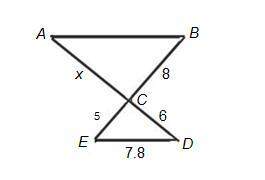 Triangle abc was dilated and rotated to form triangle dec. what is the lengt