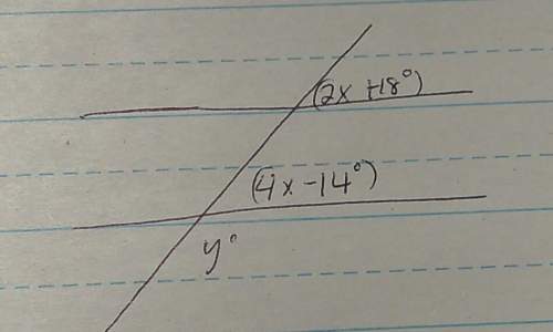 Parallel lines e and f are cut by transversal b. what is the value of y?