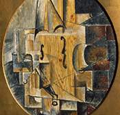 Which statements describe cubist characteristics in this painting by pablo picasso? choose all answ