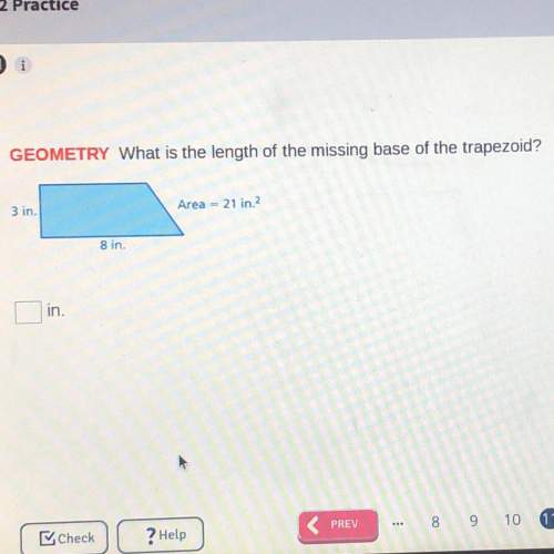 What is the length of the missing base of the trapezoid?  3 in 8 in ar
