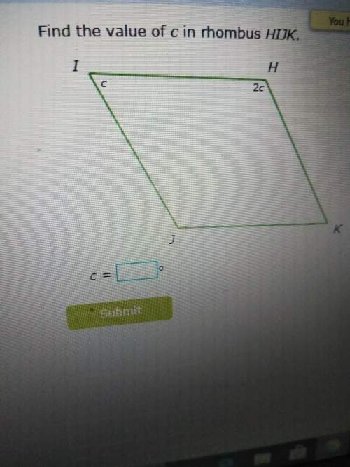 Find the value of c in rhombus hijk
