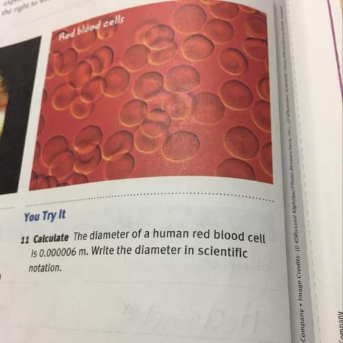You have to solve this . calculate the diameter of a human red blood cell is 0.6 m. write the diamet