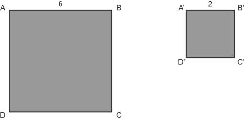 Square a’b’c’d’ is a dilation of square abcd. note that the images are not necessarily drawn to scal