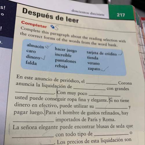 With spanish just fill in blanks
