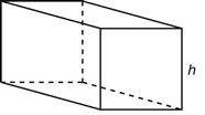 The figure below shows a rectangular prism with a height of h inches. if the botto
