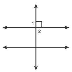 Which relationship describes angles 1 and 2?  complementary angles adj