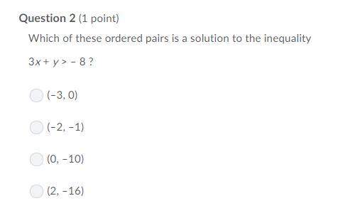 Ineed on this, what is the ordered pair is a solution?