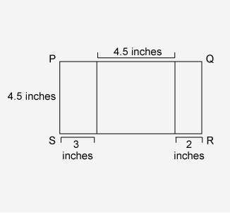 What is the area of rectangle pqrs?  a. 20.25 square inches b. 2