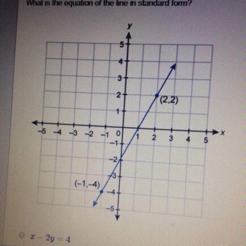 What is the equation of the line in standard form plz asap x-2y=4 2x-y=2