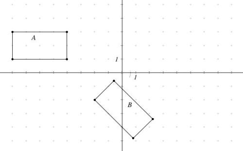 The graph shows a rectangle that has been rotated. which statement is false?  a) the angles of