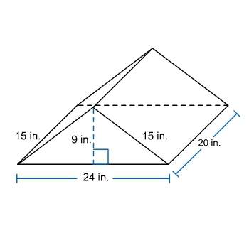 What is the surface area of the prism?  a. 1296 in2 b. 1116 in2  c. 1080 in2