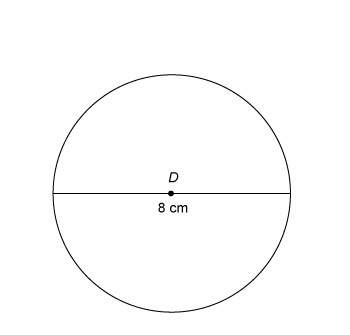 What is the exact circumference of the circle?  a. 16 cm