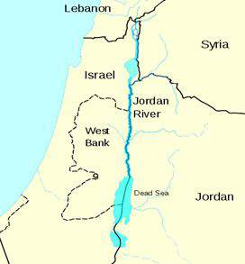 According to the map above, which countries are likely to be dependent upon the jordan river for the
