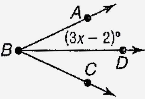 Find the measure of angle dbc if the measure of angle abc =5x+3 and angle abd is congruent to angle