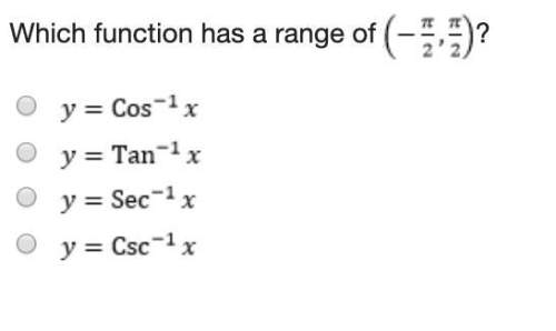 Which function has a range of (- π/2, π/2) ?