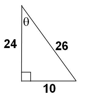 In the triangle below, what is sin θ?