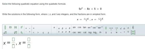 Solve the following quadratic equation using the quadratic formula.