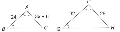 1. use the following image to answer the questions. (a) how are the triangles similar? justify your