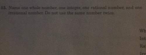 15. name one whole number one integer one rational number. and oneirrational number. do not use the