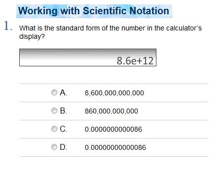 With working with scientific notation questions