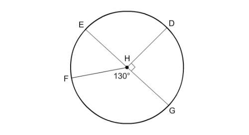 what is the measure of arc ed in circle h?  a. 130° b. 90° c. 50°