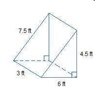 What is the surface area of the triangular prism?  [not drawn to scale]