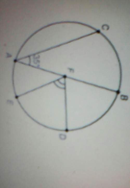 In circle f, what is the measure or arc cb?