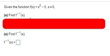 Find f^-1 (x) using the function given