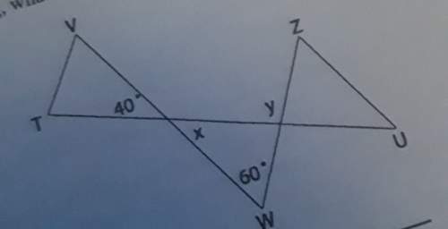 In the drawing, what is the measurment of angle y?