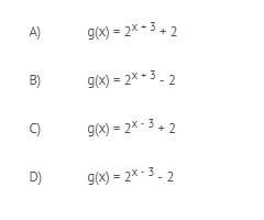 Choose the correct formula for the function g. answer choices below.