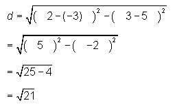 Astudent calculated the distance between the points (2, 3) and (–3, 5). in two or more c