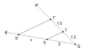 Line segment st is dilated to create line segment s't' using the dilation rule dq,2.25.