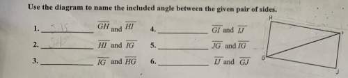 Use the diagram to name the included angle between the given pair of sides. (sas, sss, aas, as