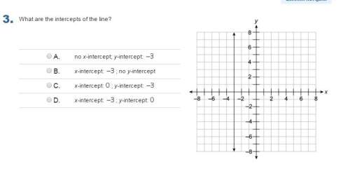 What are the intercepts of the line? i have a picture of the question and answers could someone be