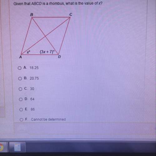 Given that abcd is a rhombus, what is the value of x?