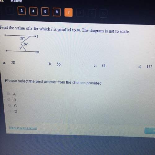 Find the value of x for which l is parallel to m