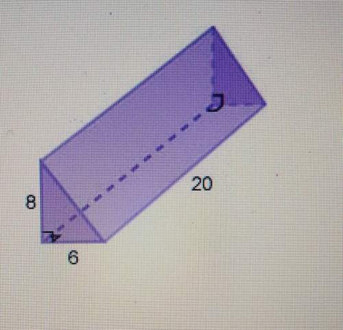What is the volume of the triangular prism shown below? a 960 cu. unitsb 240 cu. units