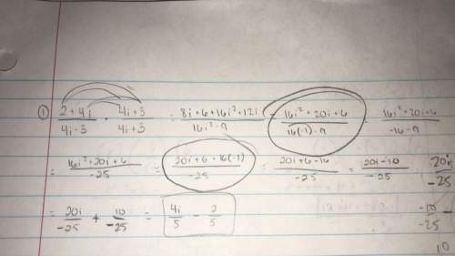 The 2 circled problems, trying to get why 16i^2 sudenly becomes 16(-1)