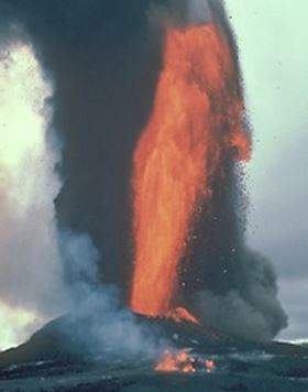 The volcano pictured above is an example of  a. a shield volcano with a characteristic gentle,