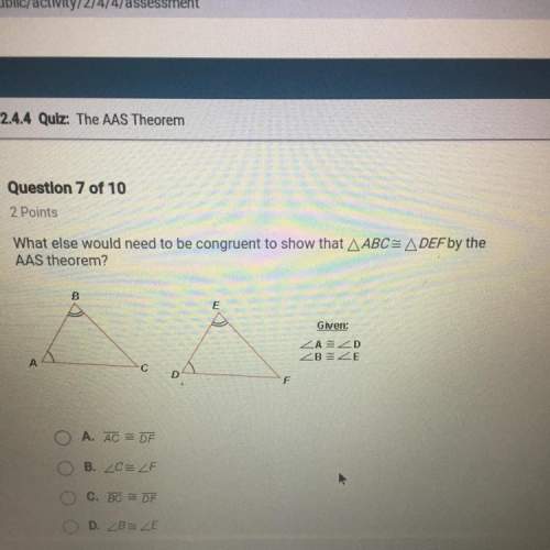 What else would need to be congruent to show that abc=def by the aas theorm?