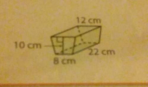 Find the volume of the prism 8 cm width and 22 cm long and